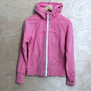 Lululemon Scuba Hoodie Pink Full Zip Cotton Athletic Womens Size 6.